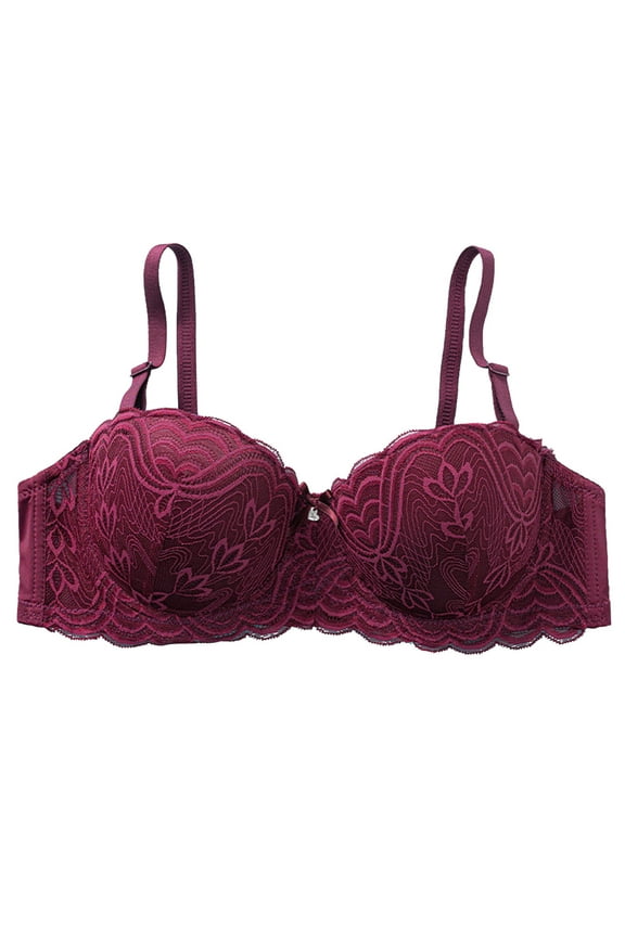 T - Shirt Bra Women Half Cup Plus Size Lingerie Featuring Elegant Lace Ribbon and Structured Steel Ring for Enhanced Support Stylish Lift Bra