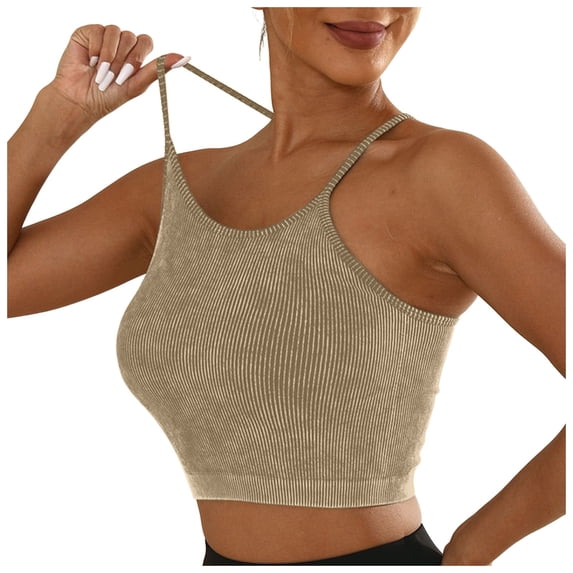 SRZYMJ T - Shirt Bra Women Women's Sports Bra Knit Padded Push Up Support Racerback Thin Strap Activewear for Yoga Gym Fitness Training Comfort