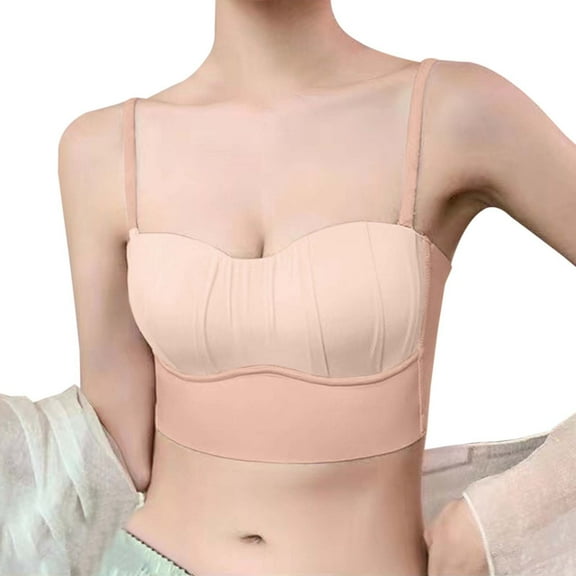 SRZYMJ Tank Style Bra for Women Thin Padded Removable Seamless Full Coverage Bras for Women Adjustable Underwire Lingerie Solid Color Comfort Support