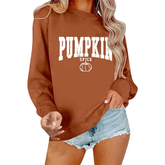 SRZYMJ Thanksgiving Pumpkin Sweatshirts Womens Pumpkin Letter Graphic Sweater Fall Thankful Long Sleeve Pullover Tops