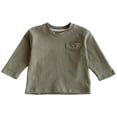 thumbnail image 1 of SRZYMJ Toddler Baby Boy Girl Basic Solid Plain Organic Cotton T Shirts Tops Long Sleeve Tee Shirt Girls Clothes Army Green 9-12 Months, 1 of 6