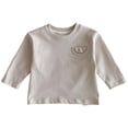 thumbnail image 1 of SRZYMJ Toddler Baby Boy Girl Basic Solid Plain Organic Cotton T Shirts Tops Long Sleeve Tee Shirt Girls Clothes Beige 9-12 Months, 1 of 7