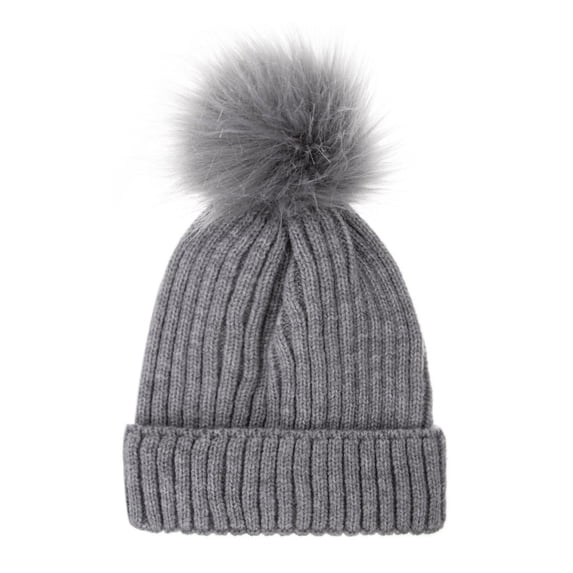 SRZYMJ Toddler Beanie Satin Lined Baby Boys Girls Winter Hats Pom Pom Beanies for Kids