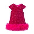 thumbnail image 1 of SRZYMJ Toddler Girls Sequin Dress Sparkly Gown Party Dresses Little Kids A-Line Velvet Dress, 1 of 6
