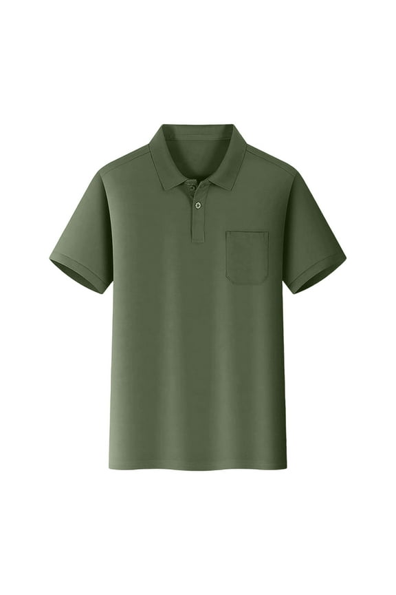 Toddler Kids Boys Casual Short Sleeve Pocket Shirt Comfortable Daily Wear Top for Army Green 5-6 Years