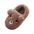 thumbnail image 1 of SRZYMJ Toddler Kids Slippers Girls Boys House Shoes Winter Slippers Plush Warm Soft with Cute Cartoon Design Indoor Shoes Khaki 9-10 Years, 1 of 3
