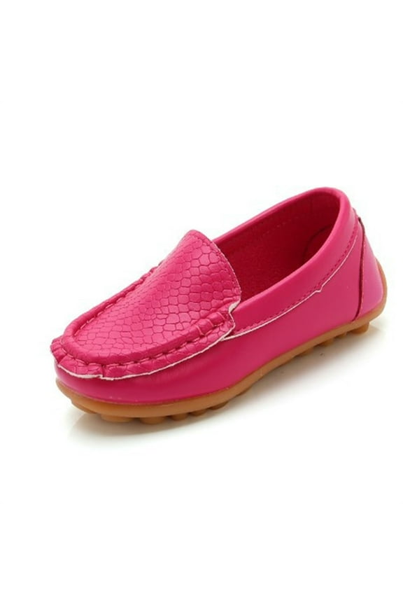 Toddler -on Shoes Boys Loafers Candy Colors Girls Moccasins Hot Pink 10-10.5 Years