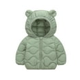 thumbnail image 1 of SRZYMJ Toddler Winter Coats Puffer Padded Jacket Baby Boys Girls Bear Hoods Down Jacket Light Weight Outerwear Green 12-18 Months, 1 of 7