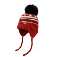 thumbnail image 1 of SRZYMJ Toddler Winter Hat Knit Earflap Beanie Pom Cap for Boys Girls Pom Top, Earflap Coverage, 1 of 6