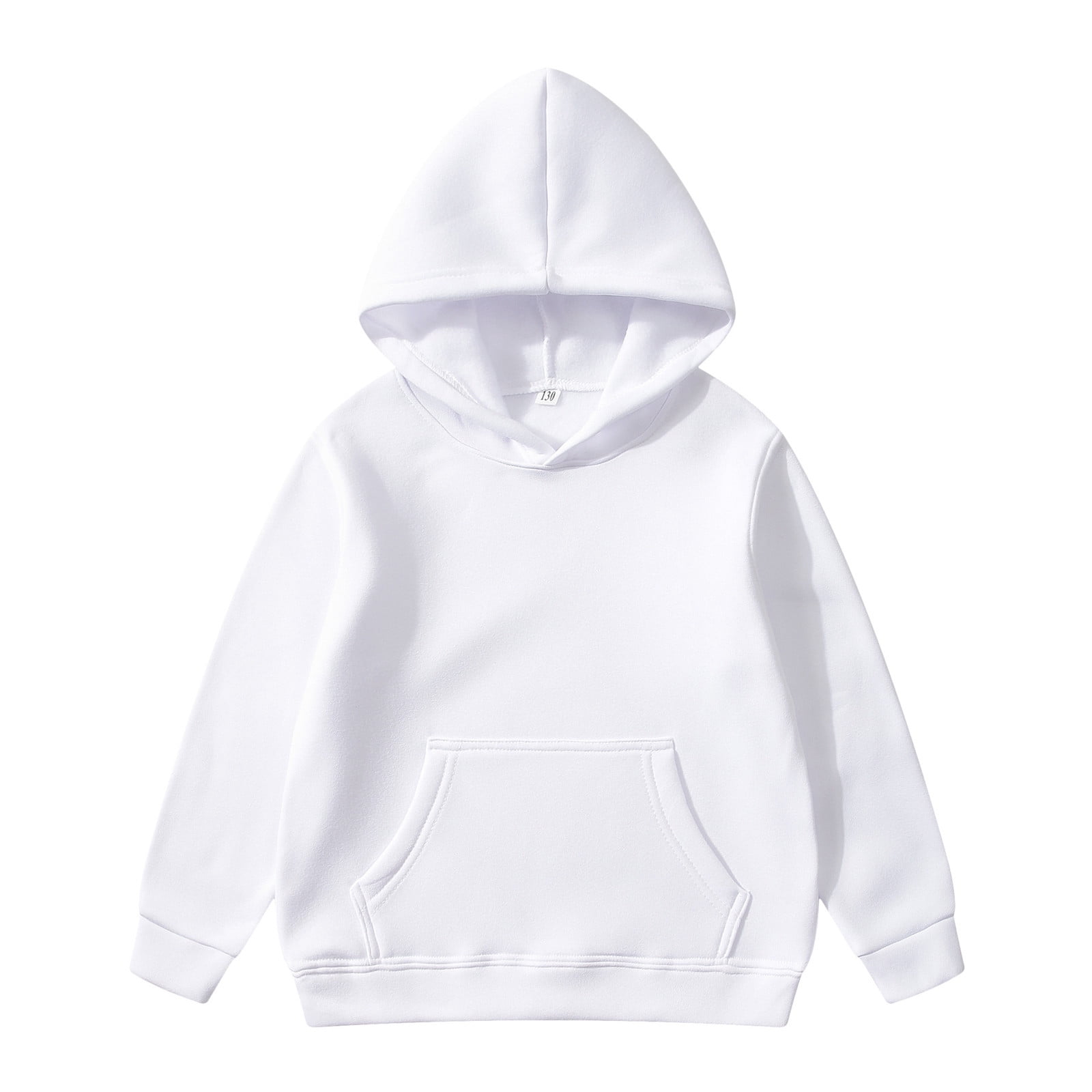 Toddlers Boys Girls Pullover Sweatshirt Hoodies Casual Wear White 8-10 Years