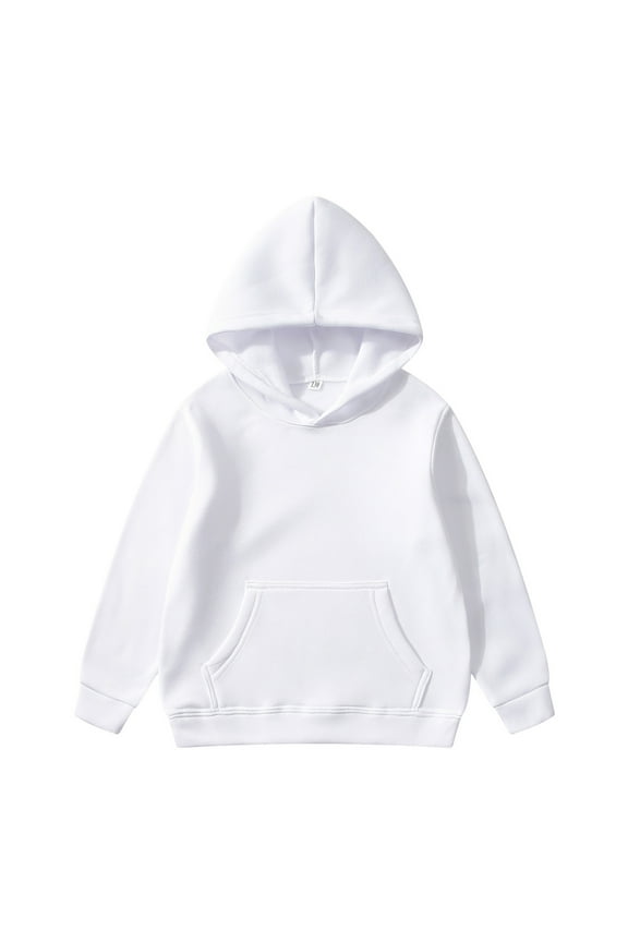 Toddlers Boys Girls Pullover Sweatshirt Hoodies Casual Wear White 8-10 Years