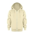 thumbnail image 1 of SRZYMJ Unisex Kids Hoodie with Kangaroo Pocket Solid Color Sweatshirt for Boy Girl Beige 9-10 Years, 1 of 3