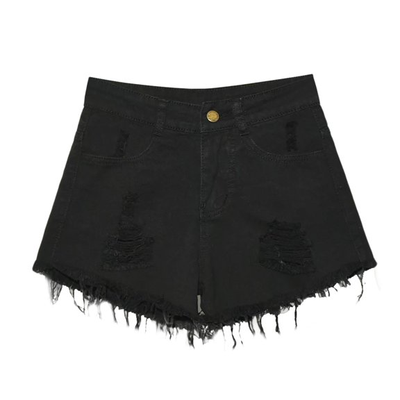 SRZYMJ Weekend Casual Denim Shorts Distressed High Rise Stretch Denim Shorts for Women Comfortable Fashion Jean Cutoffs with a Fit