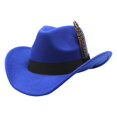 thumbnail image 1 of SRZYMJ Western Cowboy Cap for Men Women, Classic Wide Brim Fedora Cowgirl Hat, 1 of 4