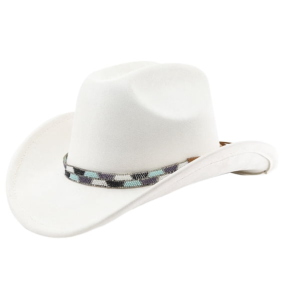 SRZYMJ Western Cowboy Hat With Rolled Brim for And Outdoor Adventure Travel Riding Country Style