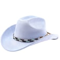 thumbnail image 1 of SRZYMJ Western Cowboy Hat With Rolled Brim for And Outdoor Adventure Travel Riding Country Style, 1 of 3