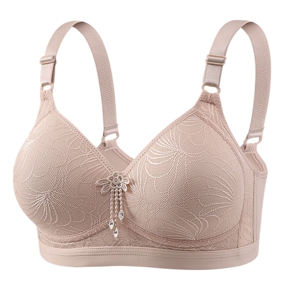 SRZYMJ Women Cotton Bra Elderly Women's Full Figure Front Closure Bra Wireless Support Comfort Soft Seamless T Shirt Everyday Wear