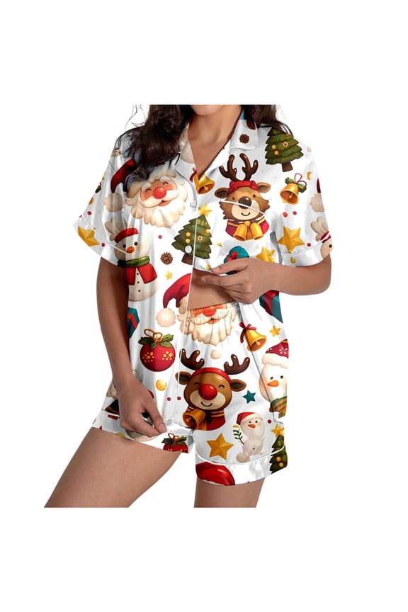 Women Flannel Print Pajama Set Long Sleeve Top And Pants Soft Nightwear For Holiday Season Comfortable Sleep Loungewear Outfit