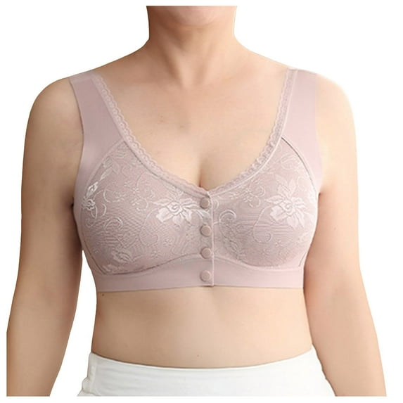 SRZYMJ Women Lace Bra Women's Open Front Trackless Underwire Plus Size Support Tank Bra with Full Coverage and Comfort Fit