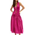 thumbnail image 1 of SRZYMJ Women Long Skirt 2 Pieces Set Hollow Out Eyelet Lace Tie Front Vest and Skirt 2PCS Outfits Vintage Solid Color Set, 1 of 5
