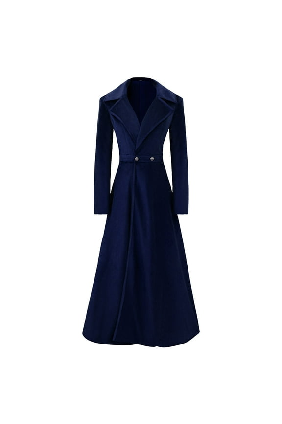 Women Victorian Steampunk Tailcoat Double Long Trench Coat Vintage Trench Coat