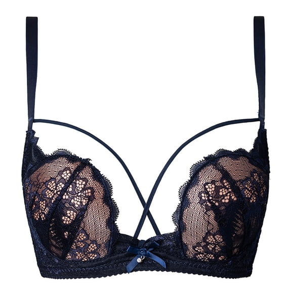 SRZYMJ Women's Bras Pure Desire Lace Demi Bra For Women Push Up Support Balconette Unlined Underwire