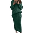 thumbnail image 1 of SRZYMJ Women's Cable Knit Long Skirt 2 Piece Outfit Oversized Pullover Sweater Top and Long Pencil Skirt Sets, 1 of 5