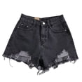 thumbnail image 1 of SRZYMJ Women's Casual Denim Shorts Jean Elevated Everyday Women's Flared Denim Trousers Featuring Bohemian Fringe Embellishments And Distressed Details For Stylish Outfits, 1 of 2