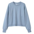 thumbnail image 1 of SRZYMJ Women's Cotton Crewneck Sweatshirt Korean Style Short Round Neck Sweatshirt Women Long Sleeve Versatile Top for Casual Wear and Daily Outfits, 1 of 2