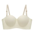 thumbnail image 1 of SRZYMJ Women's Demi-Cup Bra Wireless Strapless Bralette For Women Half Cup Design Seamless Comfort Everyday Wear Under Tops, 1 of 8