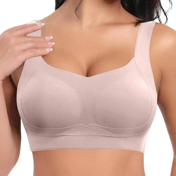 SRZYMJ Women's Demi-Cup Bra Women's Seamless Stretchable Wireless Bra Adjustable Support for Everyday Comfort and