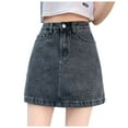 thumbnail image 1 of SRZYMJ Women's Denim Mini Skort High Waisted Stretch Casual Jean Skirt Shorts, 1 of 5