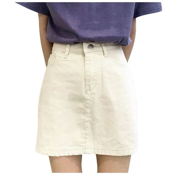 SRZYMJ Women's Denim Mini Skort High Waisted Stretch Casual Jean Skirt Shorts