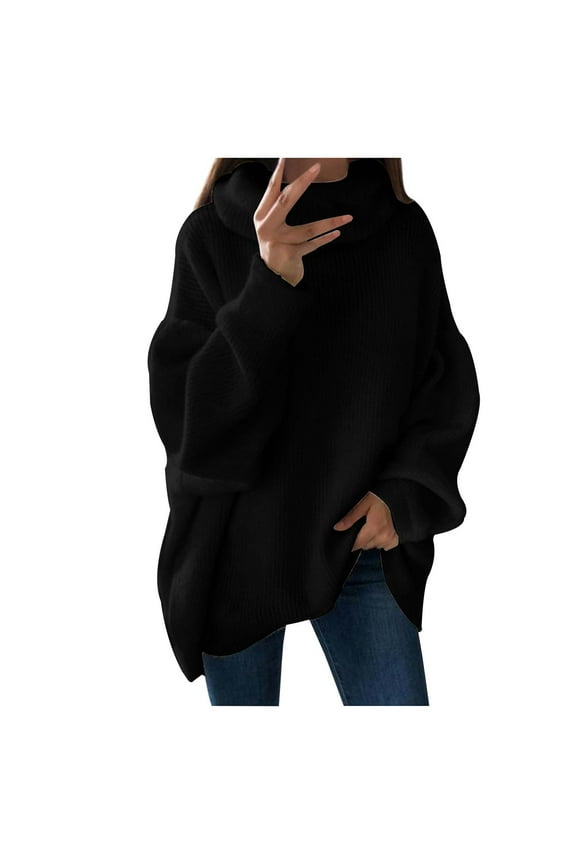 Women's Fashion Knitwear Pullover Casual O Neck Pocket Sweater Soft Comfortable Winter Warm Tops