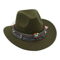 thumbnail image 1 of SRZYMJ Women's Felt Fedora Hat Wide Brim Panama Hats with Tassel, 1 of 3