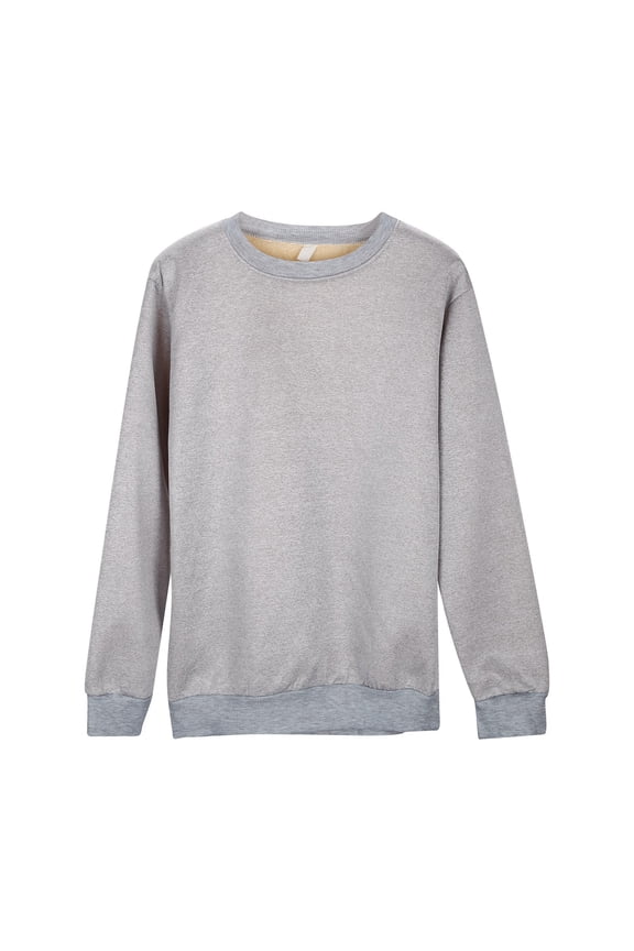 Women's Layerable Crewneck Sweatshirt Women's Solid Color Winter Warm Lamb Wool Blend Round Neck Long Sleeve Pullover Sweater Soft Comfortable