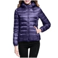 thumbnail image 1 of SRZYMJ Women's Lightweight Hooded Winter with Recycled Insulation Windproof Warm Down Coat Slim Fit Short Outerwear Jacket, 1 of 4