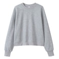 thumbnail image 1 of SRZYMJ Women's Organic Cotton Crewneck Sweatshirt Korean Style Short Round Neck Sweatshirt Women Long Sleeve Versatile Top for Casual Wear and Daily Outfits, 1 of 2