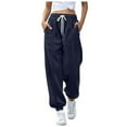 thumbnail image 1 of SRZYMJ Women's Track Pants Athletic Jogging Sweatpants Women's Casual Pants with Elastic Drawstring Waist Comfortable Loose Fit Printed Solid Design for Everyday Wear, 1 of 5