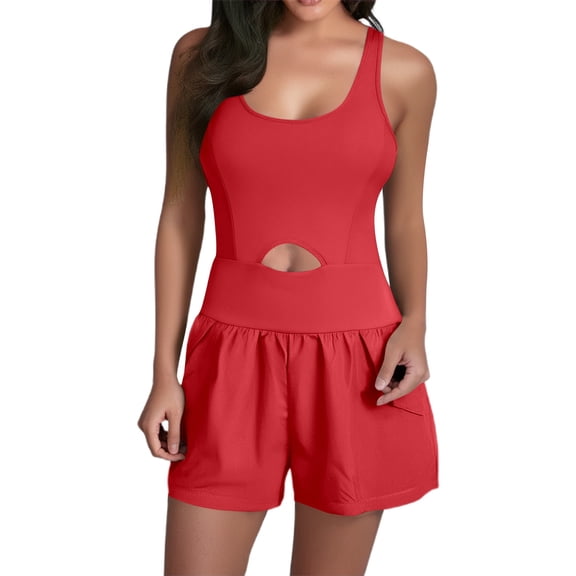 SRZYMJ Women's Wide Leg Jumpsuit Women's Summer Athletic Jumpsuit for Outdoor Sport Yoga Gym Running and Daily Casual Wear