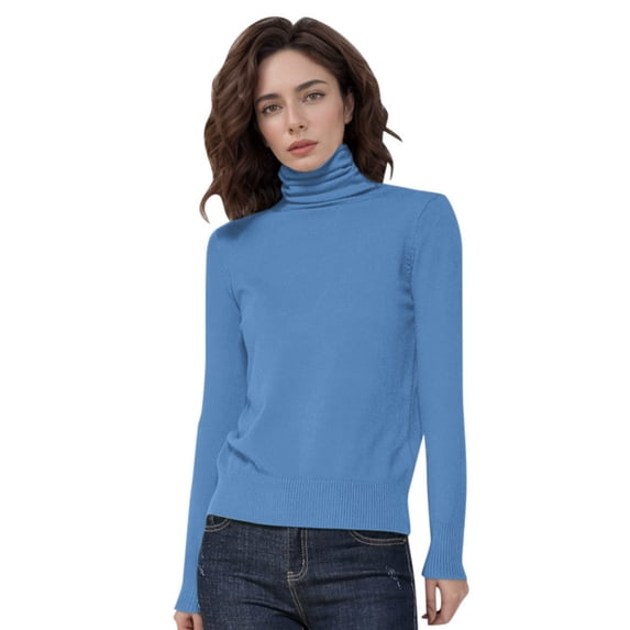 SRZYMJ Women's Wool Seamless Turtleneck Knitted Pullover Long Sleeve First Line Thermal Winter Soft Comfortable Casual Fashion Top