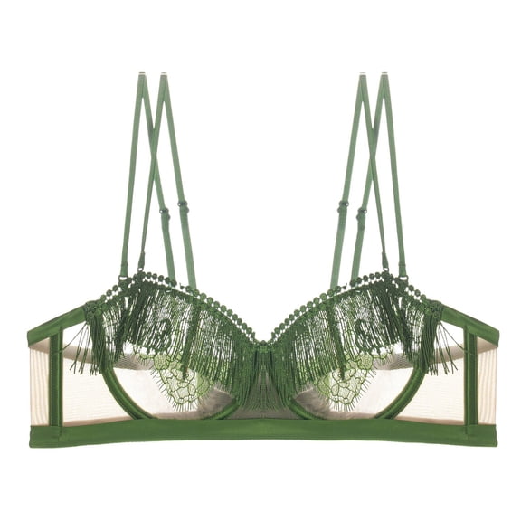 SRZYMJ Womens Bralette Push Up Bra Comfort Everyday Wear Women's Underwire Demi Balconette Bra with Lace