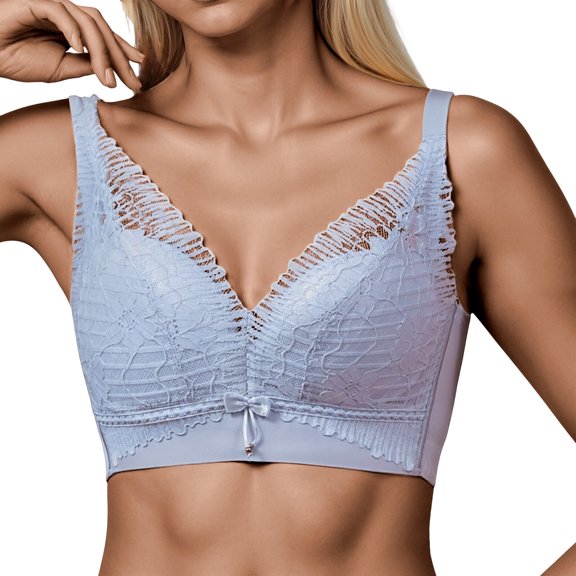 SRZYMJ Womens Bralette Push Up Bra Comfort Wireless Lace Bra for Women with Full Coverage and Side Support