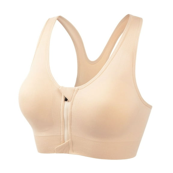SRZYMJ Womens Bralette Women's Front Zip Seamless Sports Bra High Workout Top Breathable Support for Running