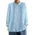 thumbnail image 1 of SRZYMJ Womens Button Down Lace Shirts Cotton Dress Shirts Oxford Shirts Long Sleeve Work Blouses Collared Tops Tunics with Pocket, 1 of 5