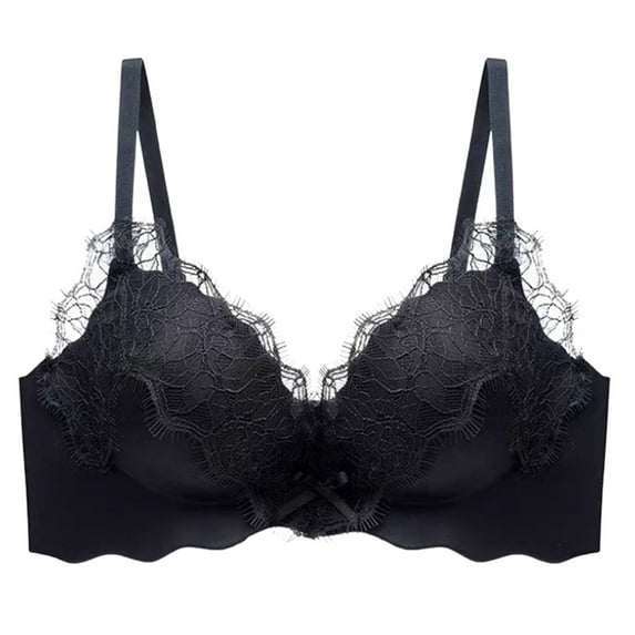 SRZYMJ Womens Push Up Bra Sweetheart Neckline Lifting Wireless Bra with Lace Design for Enhanced Shape and All Day