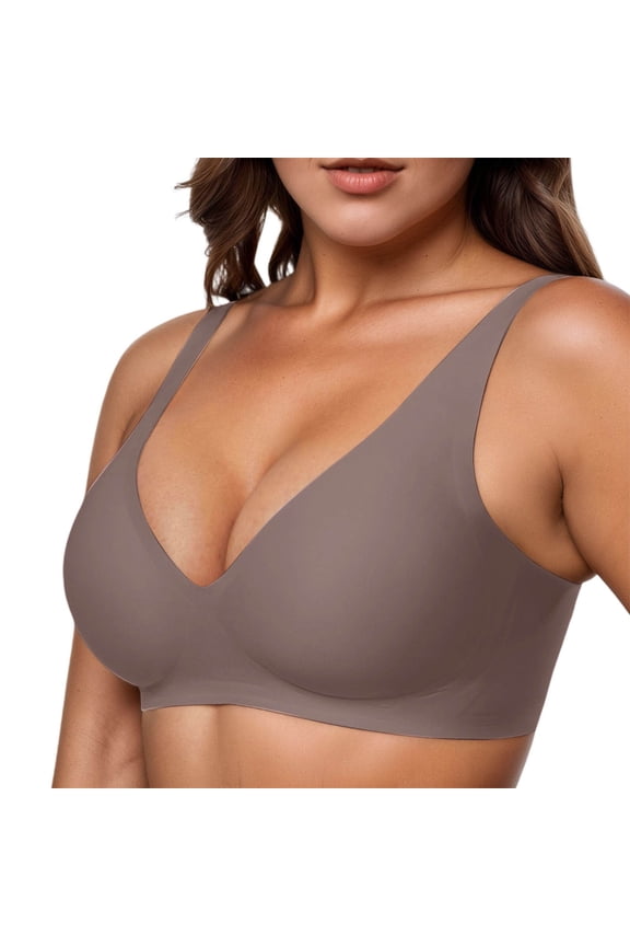 Womens Push Up Bra Women's Seamless Rip Comfortable Full Cup Bra Soft Wireless Support Everyday Wear Lightweight Breathable Design Smooth