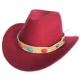 thumbnail image 1 of SRZYMJ Womens Western Cowboy Hats Studded Pinched Western Cowgirl Hats Wide Brim Fedoras Hat, 1 of 5