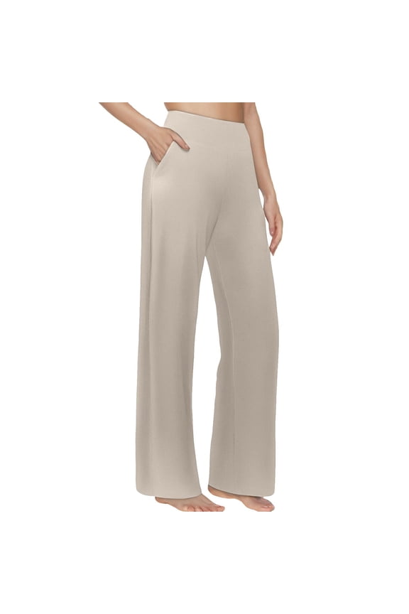 Womens Wide Leg Yoga Pants Casual Work Dress Pants Elevated Comfort Wide Leg Yoga Trousers for Women with Pockets and High Waist Stretch Fabric for Casual