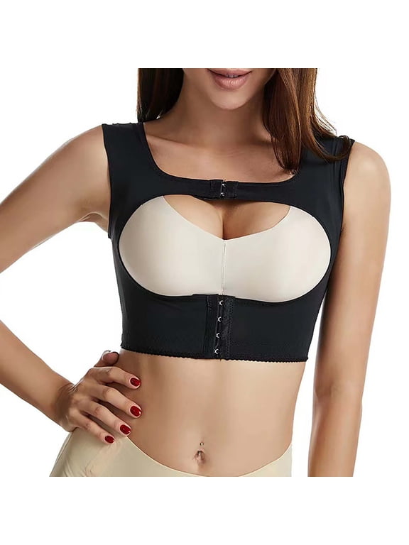 Womens Wirefree Bra Women Lifting X Shaped Front Buckle Corset Bra for Back Support and Posture Correction